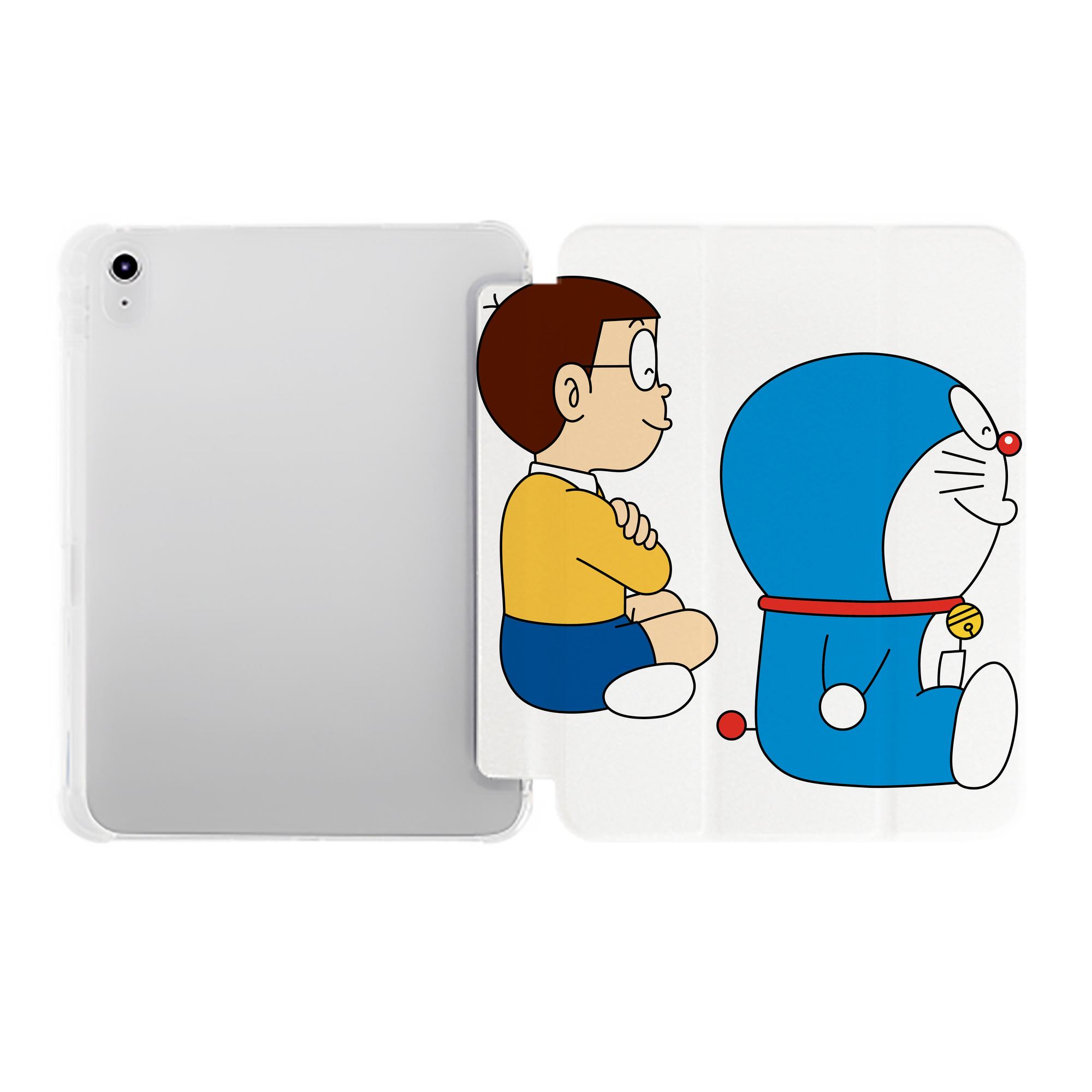 （画像用） ドラえもん 野比 のび太 Doraemon Nobita Nobi IPad ケース ペン収納付き 三つ折りスタンド PUレザー×シリコン 対応機種9.5/10.5/10.9インチ